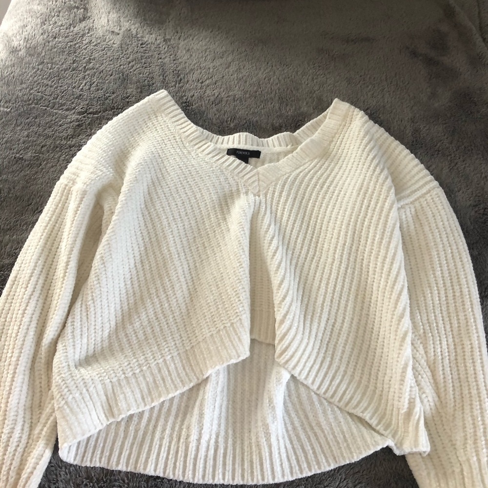 white sweater